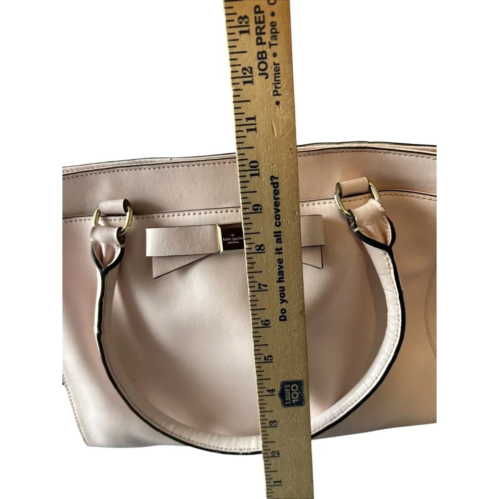Kate Spade Bow Tote Light Pink‎ Saffiano Leather Bag Beige Interior Large
